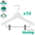 Percha de Madera en Blanco para Niños con Broches - Pack x 10 unidades - M3204