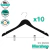 Percha de Madera en Negro con Broches - Pack x 10 Unidades - M4206N