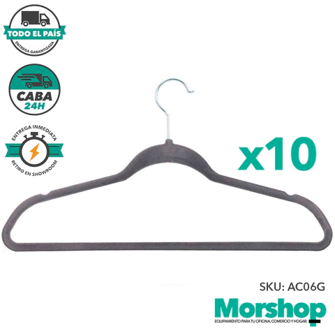 Percha Slim de Terciopelo Pack x 10 - AC06 - comprar online
