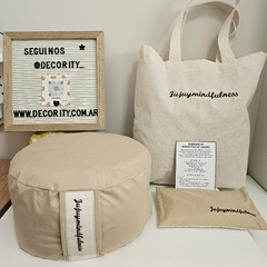 Imagen de Kit Zafu + Bolsa + Almohadita PERSONALIZADO