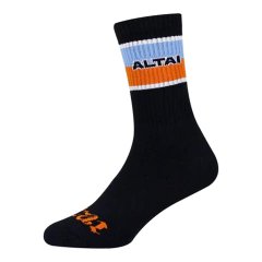 Meia Altai Listra Laranja e Azul