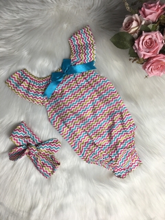 Romper Chevron com Laço - G