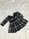 Vestido Xadrez Menor Preto Flanelado - M e G