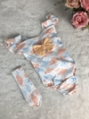 Banho de Sol com Turbante Nuvem Salmão - 0 a 6 meses