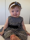Vestido Xadrez Preto com Tiara