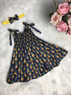 Vestido Candy Abacaxi Escuro com Tiara