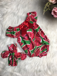 Romper Melancia Maior com Laço