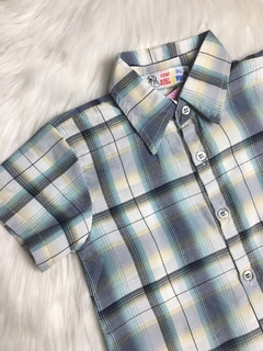 Camisa Xadrez Azul com Bege - 2 anos - comprar online