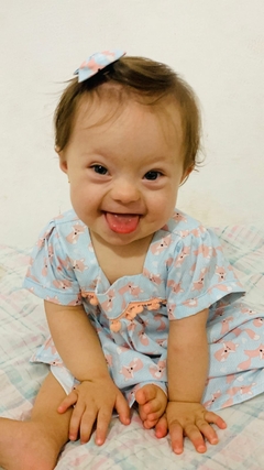 Vestido Pompom Raposinha Salmão com Tiara na internet