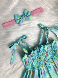 Vestido Candy Universo Azul Claro com Tiara - comprar online