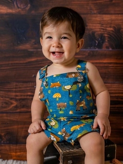 Jardineira Floresta Jeans - 2 anos