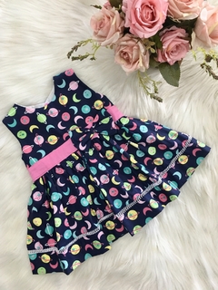 Vestido Universo Azul Marinho com Tiara - Cornelle