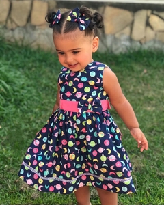 Vestido Universo Azul Marinho com Tiara - comprar online
