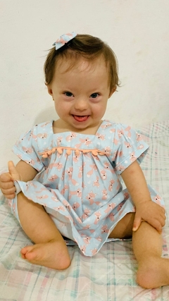 Vestido Pompom Raposinha Salmão com Tiara - comprar online