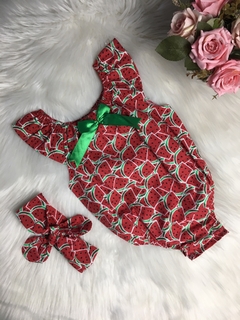 Romper Melancia com Laço - G