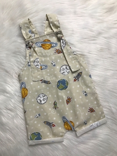 Jardineira Ilhós Astronauta Bege