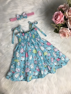 Vestido Candy Ovelhinhas Tiffany com Tiara