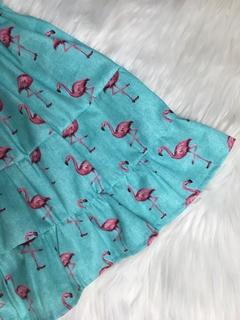 Vestido Candy Flamingo Verde com Tiara na internet