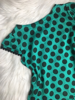 Vestido e Bata Poá Verde - 1 ano - comprar online
