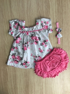 Vestido Pompom Bianca com Tiara