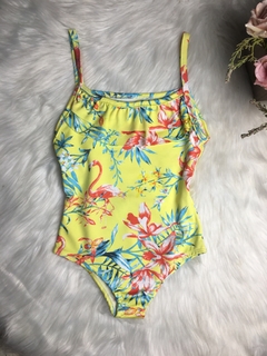 Maiô Flamingo Amarelo - 6 e 8 anos