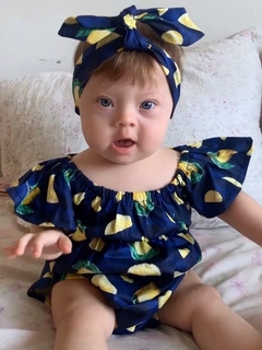 Ciganinha Limão Azul Marinho com Turbante - comprar online