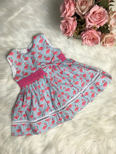 Vestido Flamingo Azul M e G