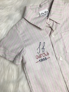 Camisa Social Listrada Bege - 1 e 3 anos - comprar online
