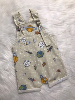 Jardineira Ilhós Astronauta Bege