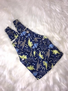 Jardineira Dinossauros Azul Marinho - comprar online