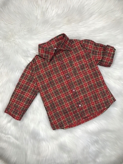 Body ou Camisa Social Manga Longa Xadrez Vermelho