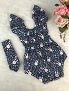 Ciganinha Coelhinhos Azul Marinho com Turbante - G (5m a 1 ano)