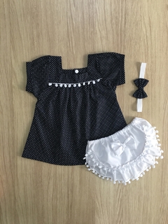 Vestido Pompom Isabela com Tiara