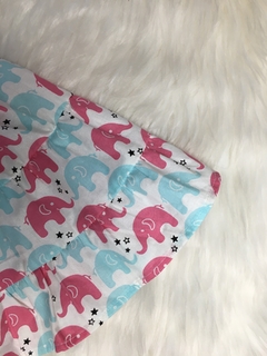 Vestido Candy Elefantes Azul e Rosa com Tiara - comprar online