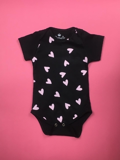 Body Corações Preto