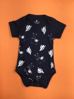 Body Mini Lhamas Azul Marinho