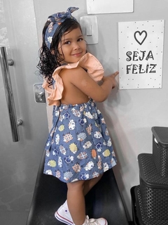 Romper Ovelhinhas Jeans com Turbante na internet