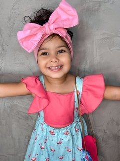 Romper Flamingo Verde com Turbante - comprar online