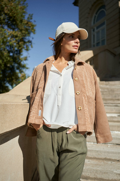 JACKET QUITA - CORDERITO BEIGE