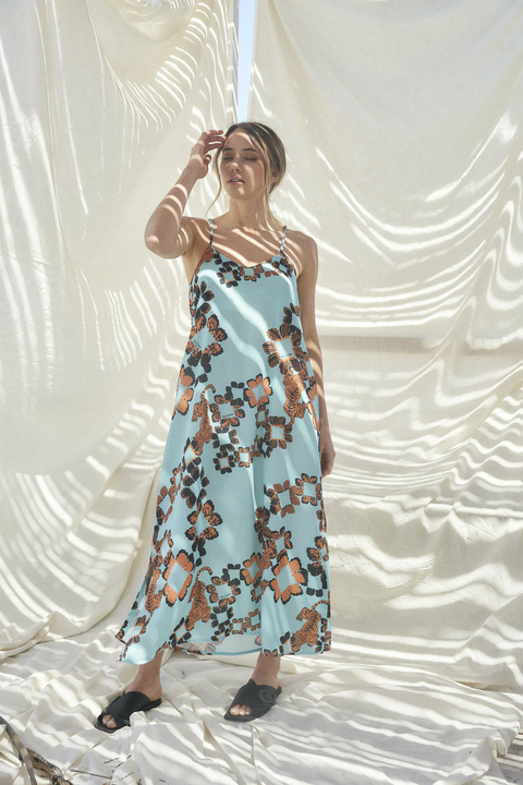VESTIDO JOAQUINA - PRINT CELESTE