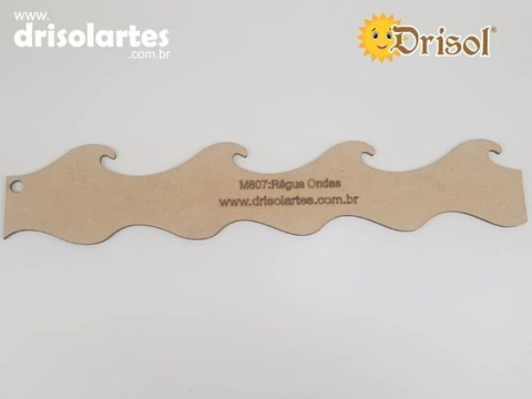 M807 - Régua Babado Ondas - Gabarito em MDF