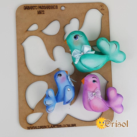 M972 - Passarinhos 2 - Gabarito em MDF