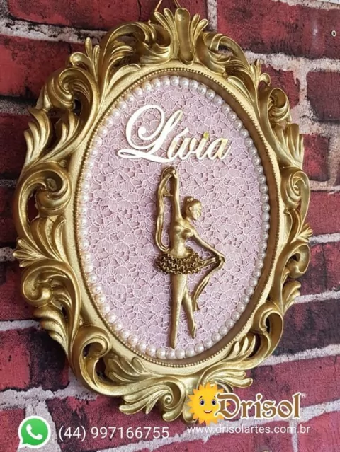 Moldura em Resina Oval - Bailarina - Modelo Lívia - P082