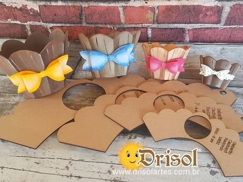 Gabarito de MDF - Kit 4 tamanhos de Cachepô Redondo - Mini, P, M e G