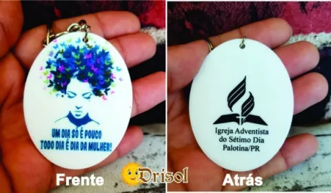 Chaveiro Acrilico Branco - L0155 - Pedido Mínimo 5 Unidades