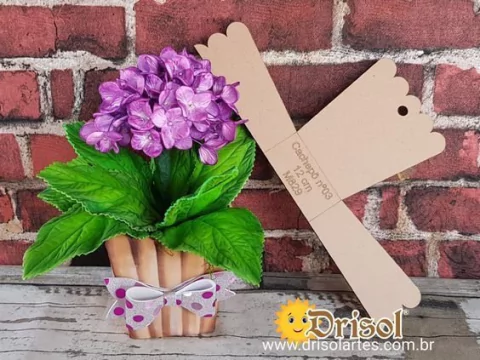 M829 - Cachepô nº03 - 12 Cm , Tamanho G - Gabarito em MDF