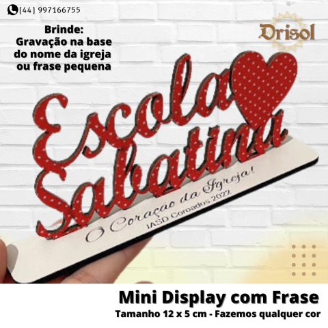 Escola Sabatina - Lembrancinha Mini Display - comprar online