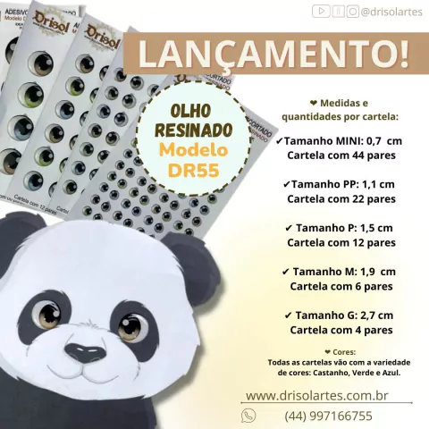 DR55 - ADESIVOS DE OLHOS RESINADOS