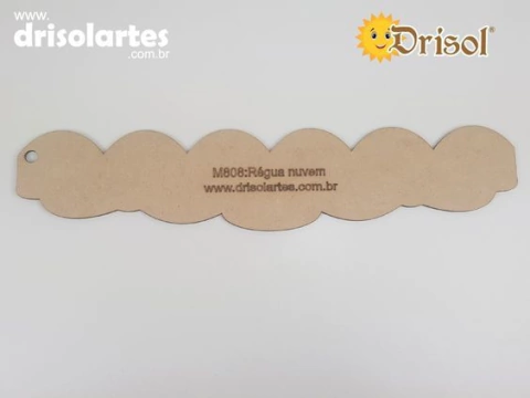 M808 - Régua Babado Nuvem - Gabarito em MDF