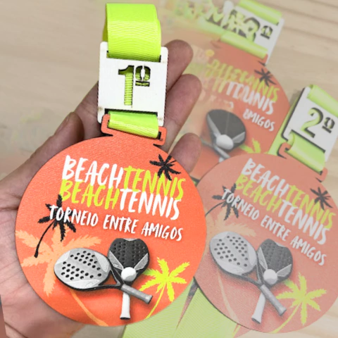 Medalhas Beach Tennis Coloridas - loja online